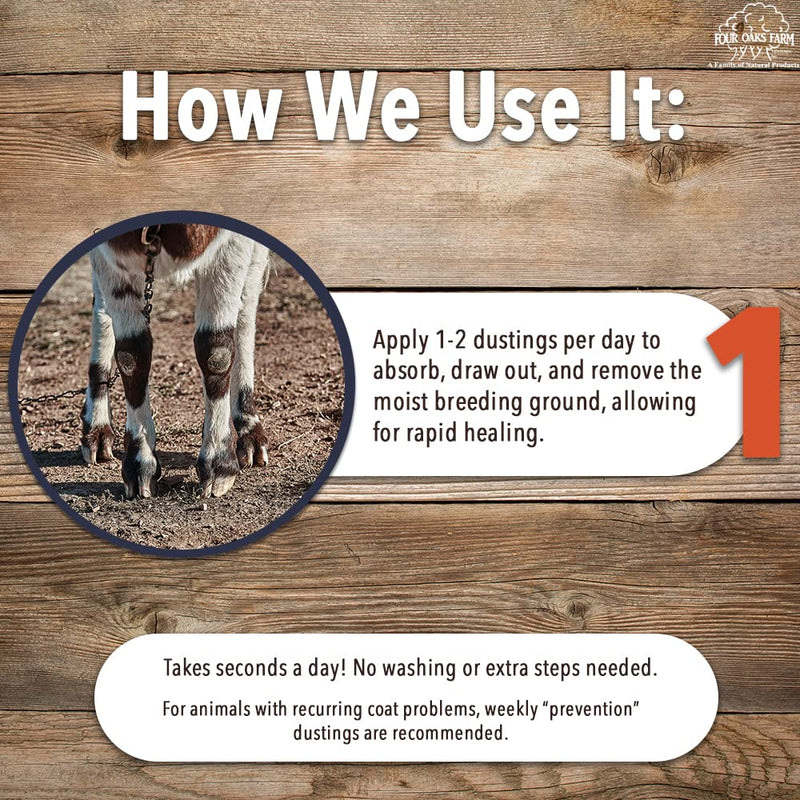 Goat Hoof & Coat Powder - Wound Care, Heals/Prevents Foot Rot, Skin Problems - All Natural, Non-Caustic, Easy to Use (2.5 oz) 2.5OZ