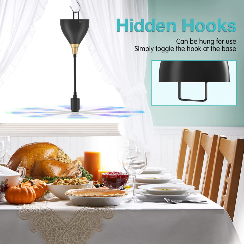 [Australia] - Fly Fans for Tables, Practical Fly Repellent Fan with Soft Blades, USB or Batteries Powered, Soundless and Portable Fly Fan Keeps Your Food Clean(3 Pack) 3 pack Black 