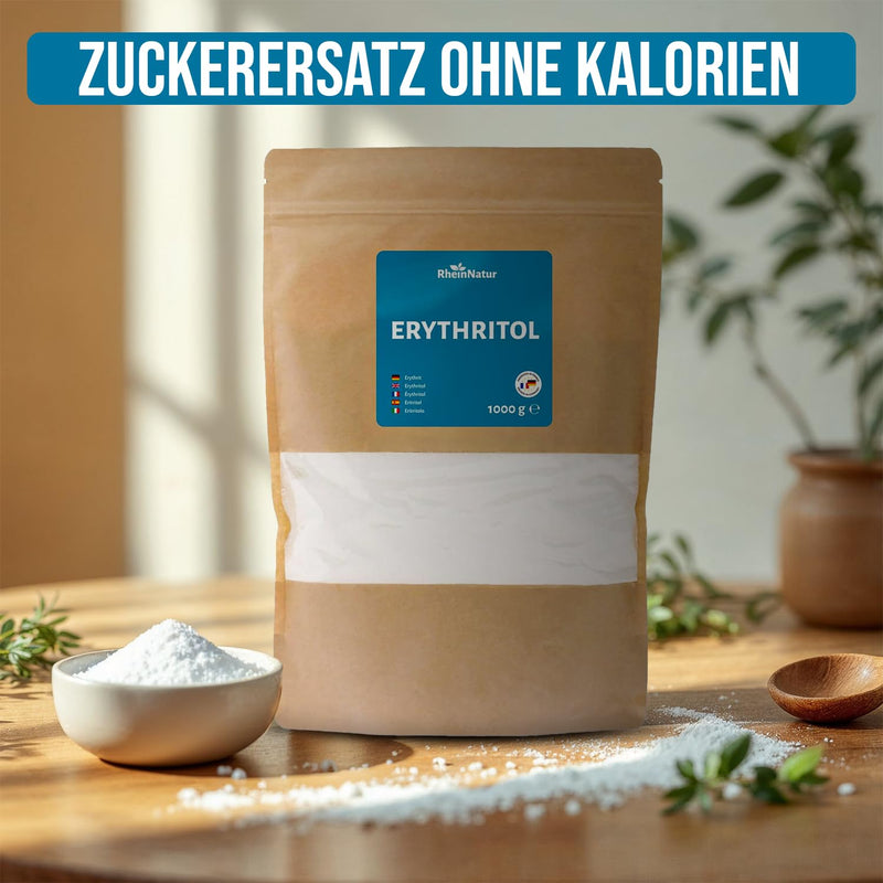 [Australia] - RheinNatur Erythritol 1 kg - sugar substitute without calories with 70% of the sweetening power of sugar - vegan, gluten-free and suitable for diabetics - 1000 g bag 1 kg (pack of 1) 
