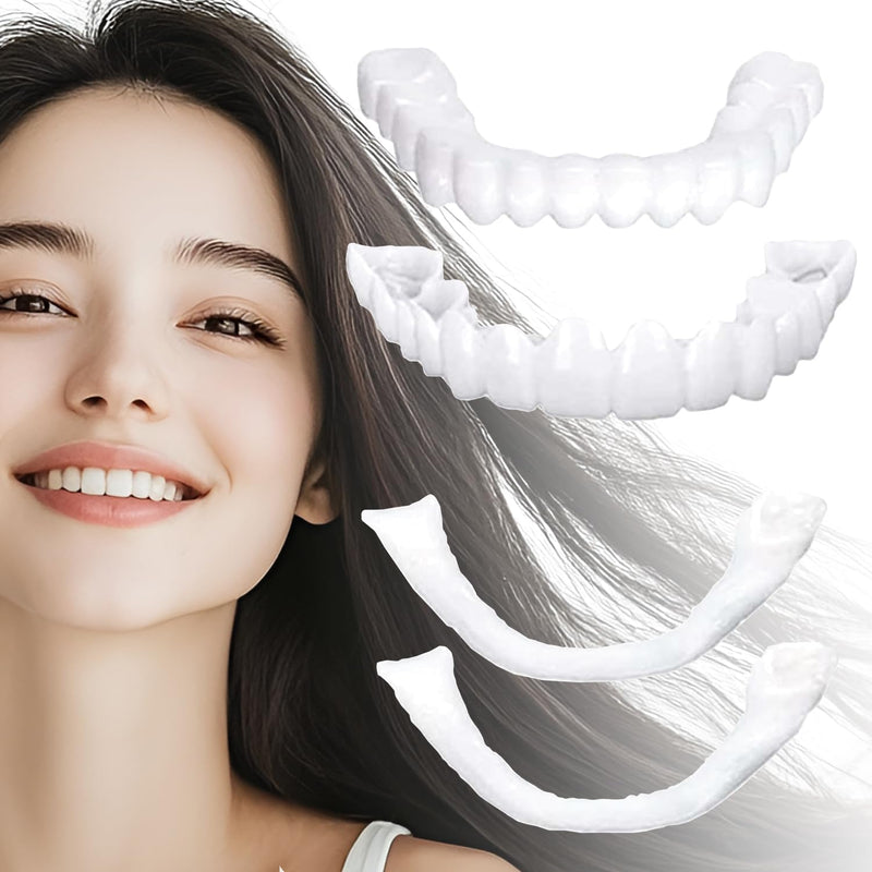 2 Pairs, Nature and Comfortable Regain Confidence Smile,Temporarily Adjustable for Men and Women.(White) White