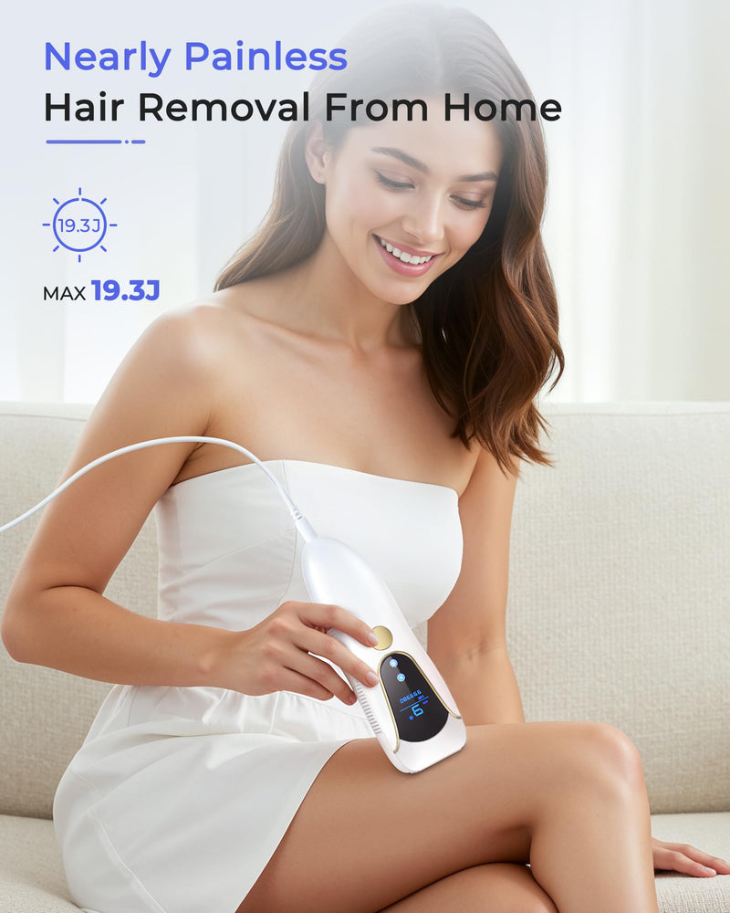 [Australia] - Laser Hair Removal for Women and Men, Air 15 Ice-cooling IPL Device Hair Removal for Nearly Painless & Long-Lasting Results From Home, 3 Modes & Auto Flashing for Fast Full Body Hair Removal 