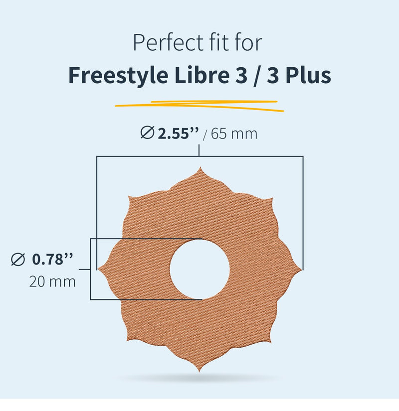 MySweetStitch - 25 x Freestyle Libre 3 Patches Mandala, Overpatch Ø 65mm, Waterproof, Breathable, Skin-Friendly, Made in Germany, Black 25 piece
