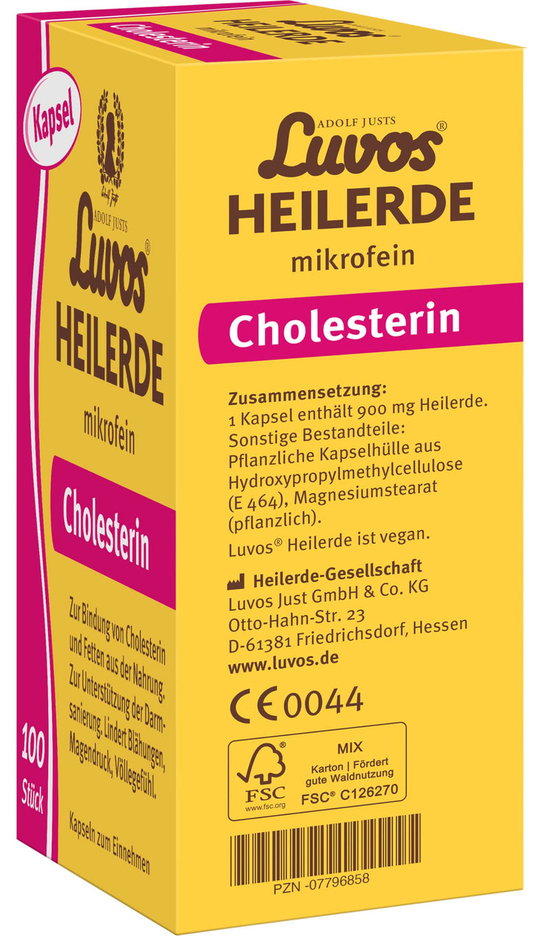 [Australia] - Luvos healing clay micro-fine cholesterol - 100 capsules - for binding cholesterol and fats - vegan natural product - the original from Luvos 100 pieces - capsules 