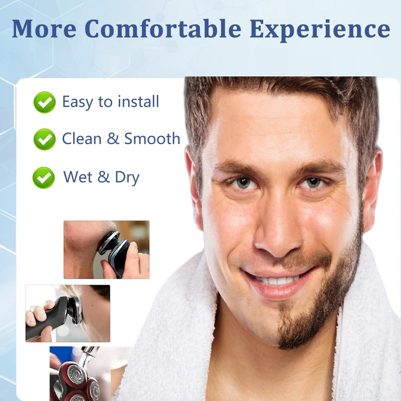 SH30 Replacement Heads Shaver Series 3000, 2000, 1000 and SW5700,PT710,AT810 with Durable Sharp Blade, 6 Pack 6 Pcs