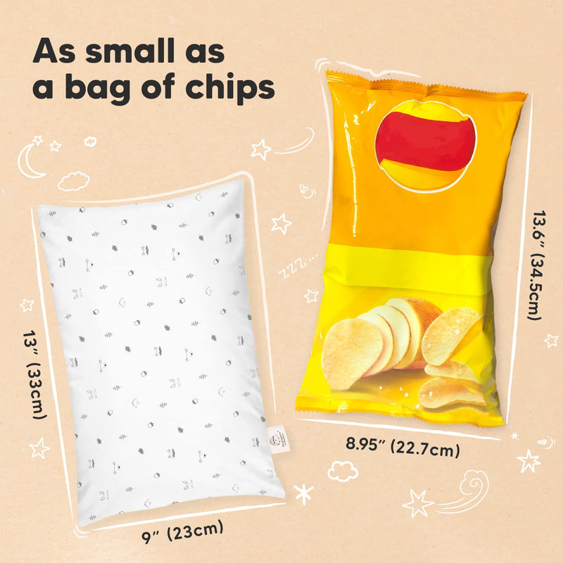 [Australia] - Mini Toddler Pillow with Pillowcase - 9x13 My Little Dreamy Mini Pillow, Organic Toddler Pillows for Sleeping, Kids Pillow, Small Pillows, Travel Pillows for Sleeping, Toddler Bed Pillows (Acorn) Acorn 9"x13" 