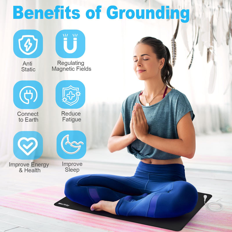 [Australia] - Grounding Mat, Grounding Pads for Feet, Upgraded Non-Slip Conductive Pad for Sleeping, Earth Connected Mats for Bed Desk Home Office(24"x16") 