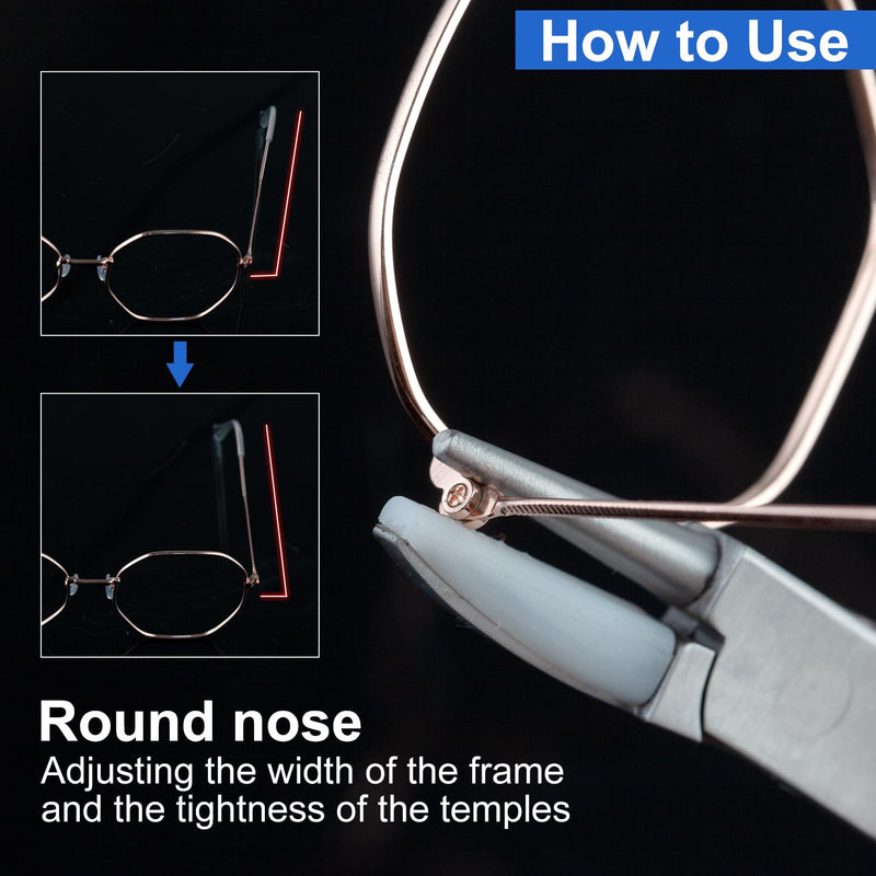 [Australia] - Round & Nylon Jaw Eyeglasses Frame Pliers Nylon Jaw Pliers for Eyeglasses 2 PCS Eyeglass Repair Kit with Eyeglass Repair Screwdriver Optical Pliers Set Eye Glasses Adjusting Pliers 