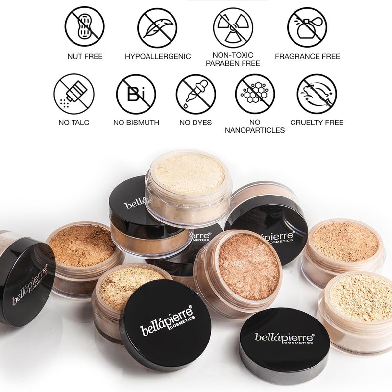 [Australia] - bellapierre Get Started Kit | Includes 2 Mineral Foundations, 1 Blush, & 1 Bronzer | Mineral Makeup Essentials | Non-Toxic and Paraben Free | Oil and Cruelty Free | Long Lasting Formulas – Medium 