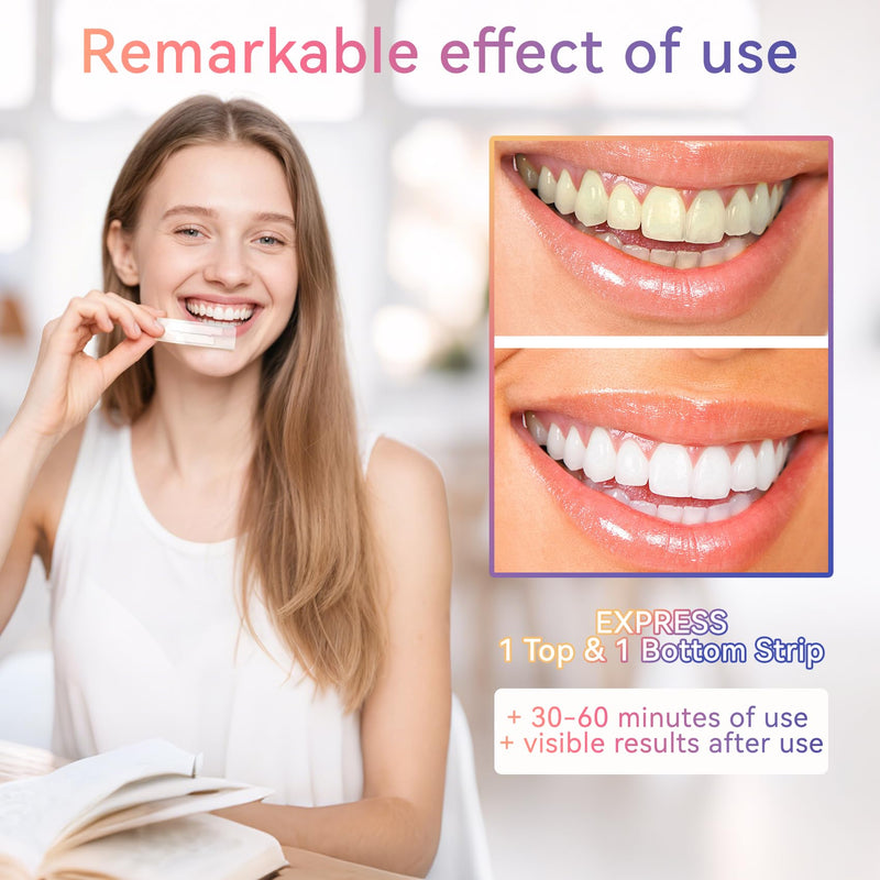 [Australia] - 14-Day Whitening Stripst,Sensitive Teeth Whitener,Mild and Non-irritating,Deep Stains Removal,Nstant Teeth Whitening Without The Harm,Peroxide Free（28PCS） 