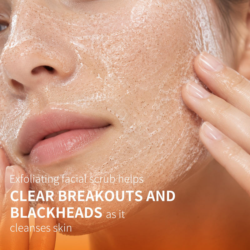 Vitamin C and Retinol Face Scrub, Facial Scrub Exfoliating Clears Blackheads, Improve Dark Spot and Acne 100g/3.5oz