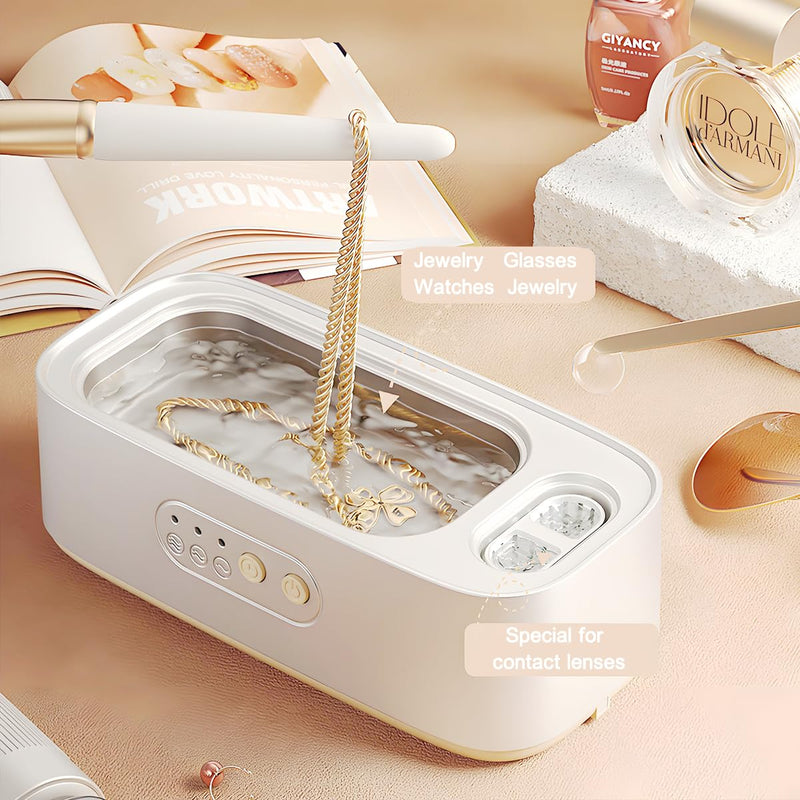 [Australia] - Contact Lens Cleaner, Ultrasonic Jewelry Cleaner, Portable Ultrasonic Contact Lens Cleaning Machine, Ultrasonic Cleaner Machine for Jewelry, Eyeglasses, Rings, Watch Strap, Dual Cleaning Modes 