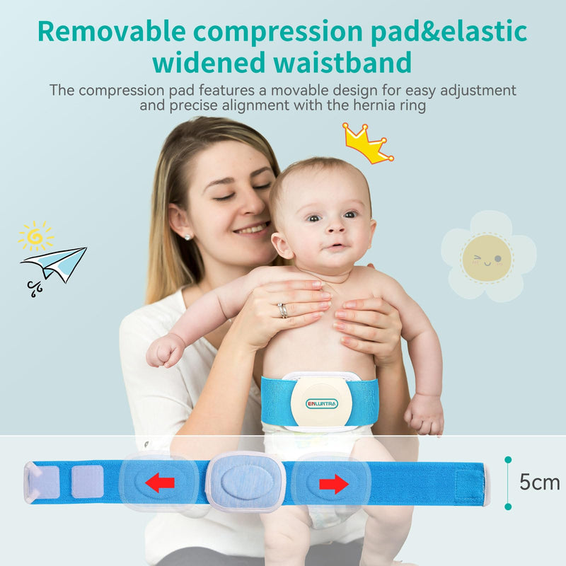 Newborn Adjustable Belly Button Band，Hernia Belt for Baby，Infant Umbilical Hernia Belt Wrap Truss(Movable Pads-Small) Small