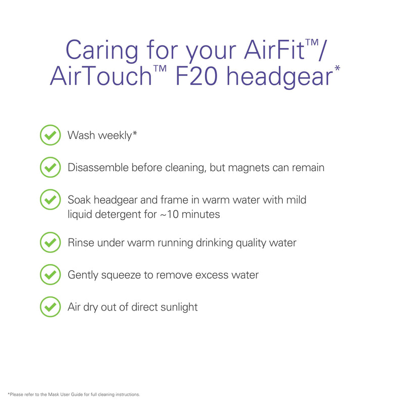[Australia] - ResMed AirFit/AirTouch F20 Full Face Replacement Headgear - Medium/Standard, Blue standard 