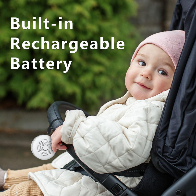 [Australia] - Portable White Noise Sound Machine 30 Soothing Sounds Rechargeable Battery Small for Travel 32 Volume Control Noise Canceling Sleep Machine Sound Therapy for Baby Kids Adults (White) 
