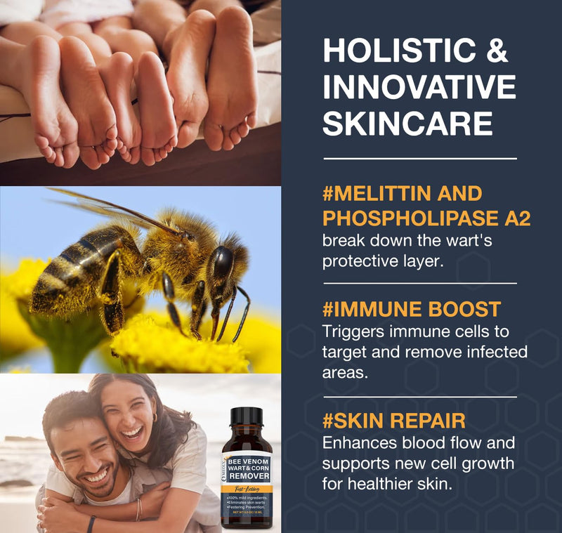 [Australia] - Bee Venom Skin Wart Remover: Fast-Acting 20% salicylic Acid Skin Wart Remover for Plantar Wart, Genital Wart 