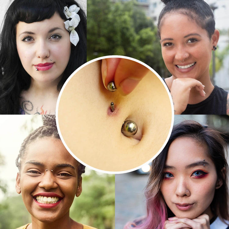 [Australia] - 80PCS Nose Piercing Kit for All Body Piercings Stainless Steel Piercing Jewelry with 12G 14G 16G 20G Piercing Needles for Ear Cartilage Tragus Nose Septum Lip Eyebrow Silver 