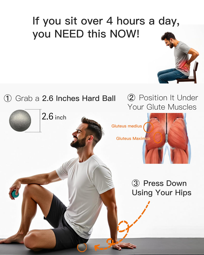 [Australia] - Plantar Fasciitis Relief Massage Ball ‚Äì Lacrosse Ball, Foot Massage Roller & Myofascial Release Ball for Foot Pain, Trigger Point Therapy, Hard Ball for Deep Tissue & Fascia Massage Black 