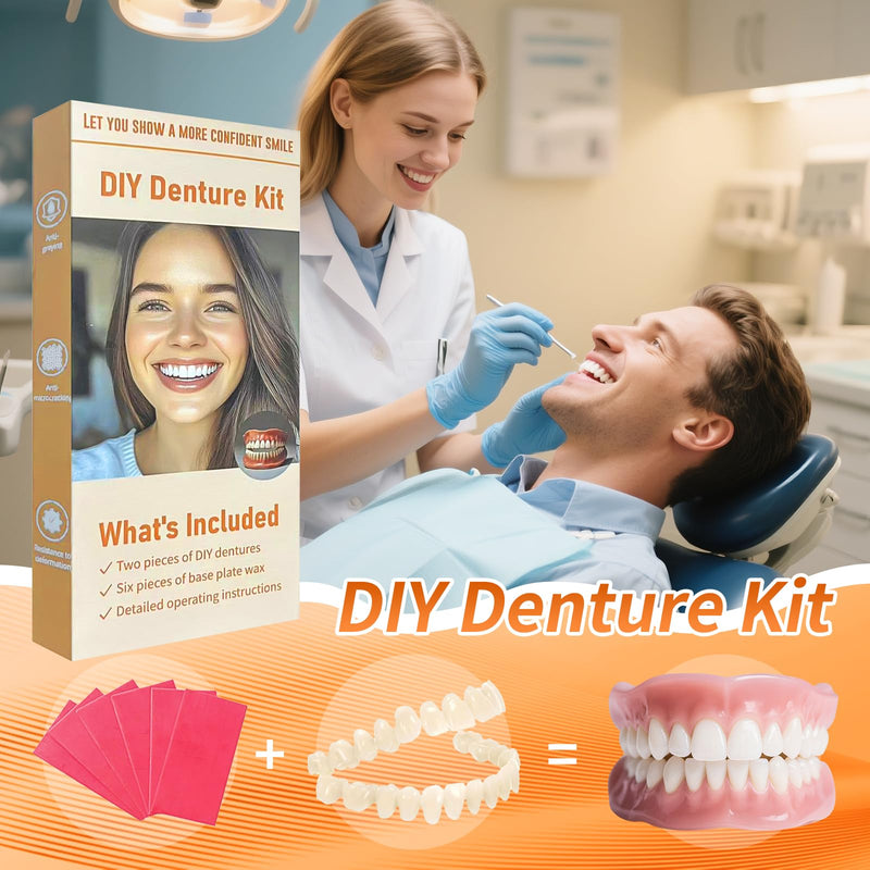 [Australia] - Denture Do it Yourself Full Set of Top and Bottom Fake Teeth to Create Your Perfect Smile at Home-NN03 