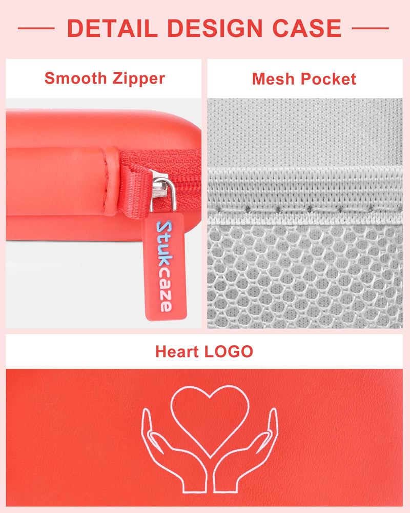 [Australia] - Heart Rate Monitor Case KardiaMobile EKG Monitor 1L 6L, Portable Hard EVA Kardia Mobile Case with Climbing Clip, Protective KardiaMobile EKG Organizer RED 