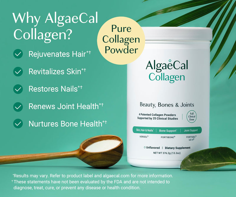 [Australia] - ALGAECAL Collagen: 4 Clinically-Supported Peptides VERISOL¬Æ, FORTIGEL¬Æ, UC-II¬Æ, FORTIBONE¬Æ, Anti-Aging Hydrolyzed Collagen Powder, 30 Servings, Made in USA 30 Servings (Pack of 1) 