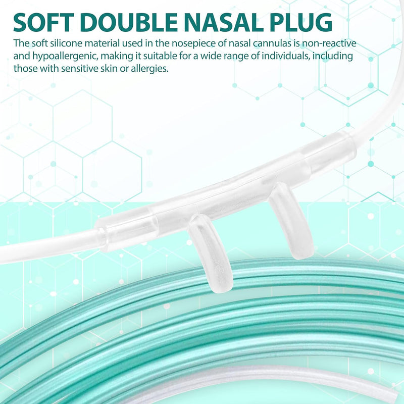 [Australia] - Gadget Beyond 5 Pack High-Flow Ultra Soft Nasal Oxygen Cannula, Green Crush Resistant Tubing with Standard Connection 6.6 Feet 