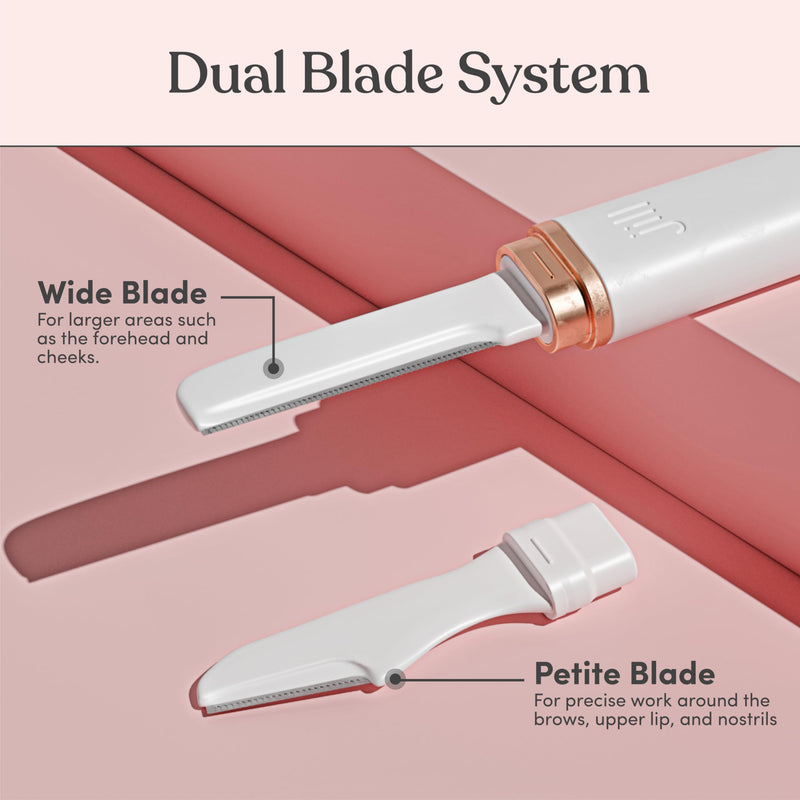Jill Dermaplane Razor Trial Kit | Facial Hair Removal Dermaplaning Kit Includes 1 Shave Wand, 2 Dermaplane Razors & Cleaning Cloth | Pre-Shave Magic Spray & Wipes Not Included