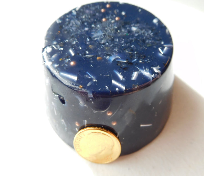 Tower Busters 1 Indigo Blue Orgone Generator Energy Accumulator Perfect Gifting Tool!!!! Made 528Hz Frequency with OM Chants Many Beautiful Ingredients and Colors!!