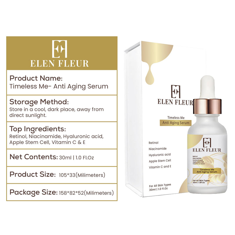 Retinol Collagen Serum – Hydrating & Firming Face Serum with Hyaluronic Acid, Niacinamide, Vitamin C & E – Promotes Smooth, Radiant & Elastic Skin – 30ml