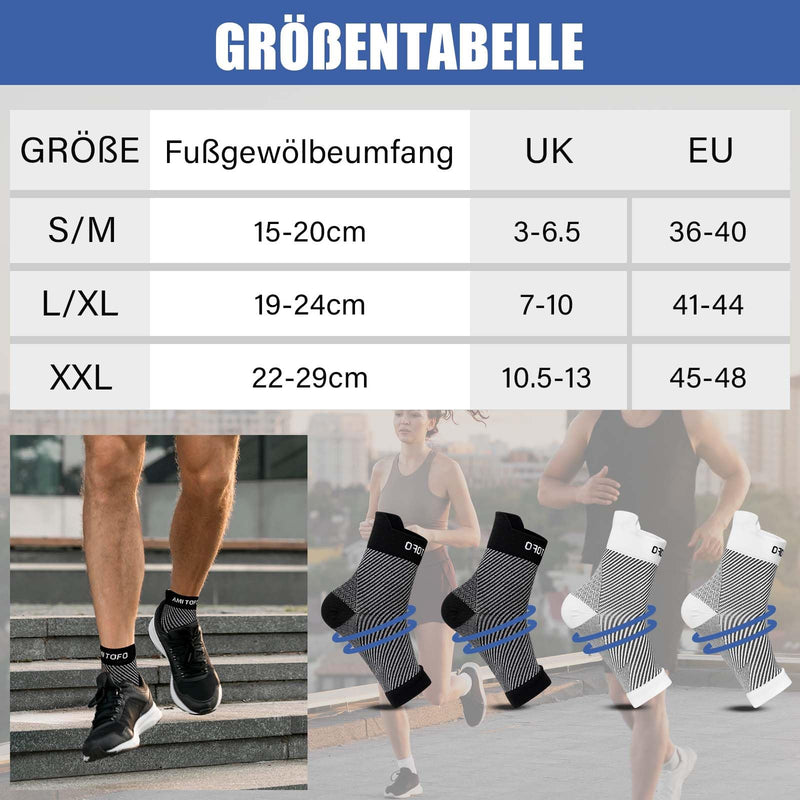 [Australia] - PUTUO Neuropathy Socks for Men Women: Orthopedic Compression Socks Plantar Fasciitis Socks Ankle Brace Large L/XL White Black 4 Pairs White & Black L-XL 