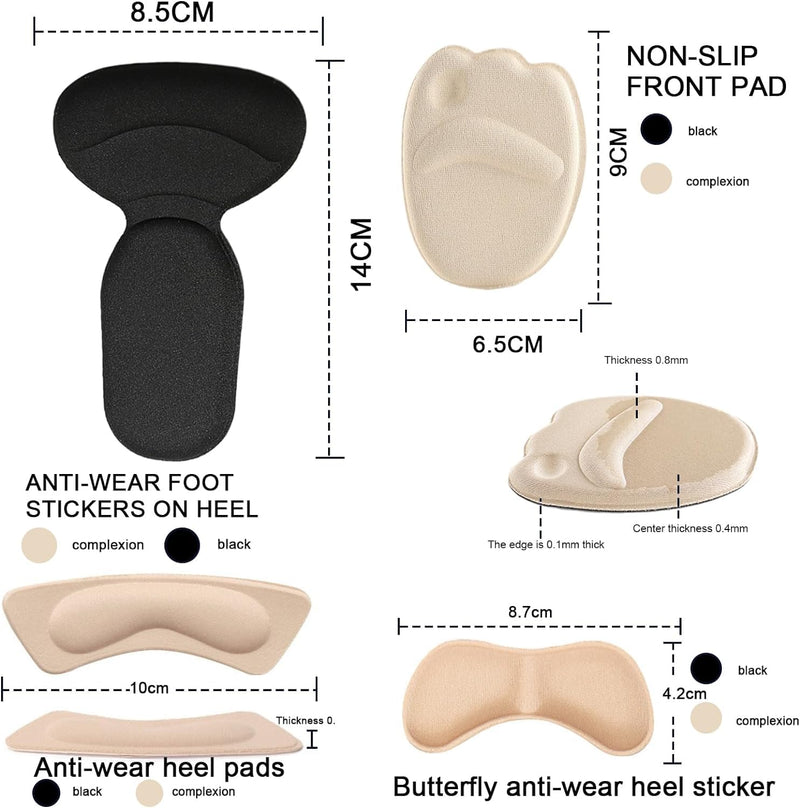 [Australia] - SHSHbuy 8 pairs of high heel cushion pads, shoe filler, shoe pads, foot pads, prevents slipping in shoes that are too large, insoles forefoot, ball pads 