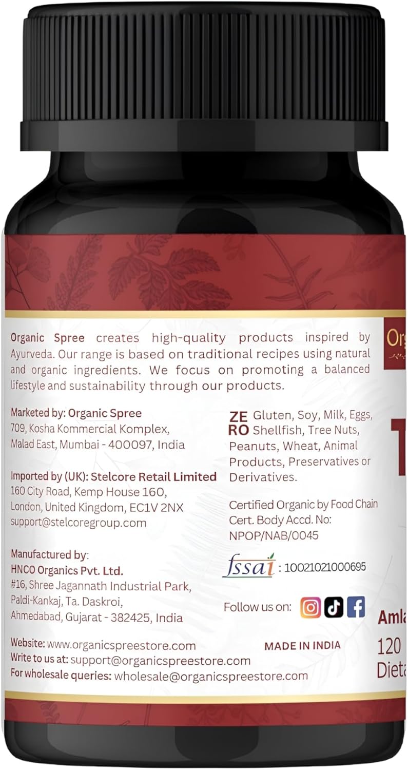 [Australia] - Organic Triphala Capsules | Made with Organic Amalaki Haritaki Bibhitaki Superfood | Detox, Cleanse & Rejuvenation | Maintains Regularity Aids Digestion | Non-GMO (120 Capsules) 