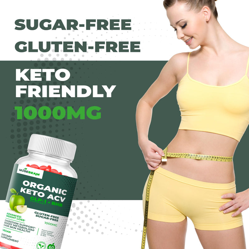 [Australia] - Organic Keto ACV Gummies Advanced Weight Loss - Gluten & Sugar Free Belly Fat Burner Apple Cider Vinegar Diet Supplement for Women Men (1000MG) 
