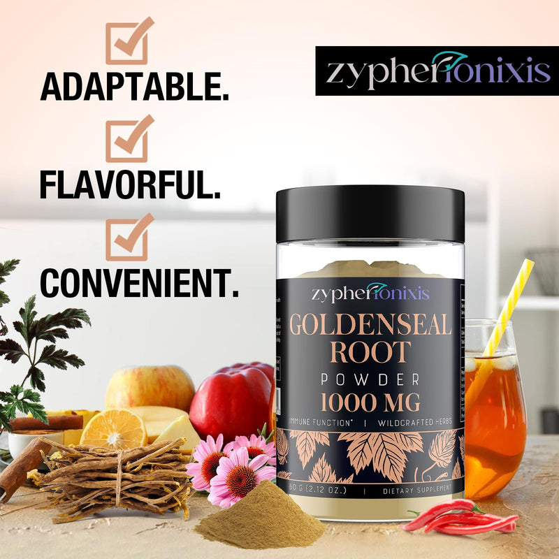 [Australia] - Wildcrafted Goldenseal Root Powder Supplement ‚Äì 1000mg Organic Goldenseal Herbal Blend with Echinacea ‚Äì Respiratory, Immune, Digestion & Skin Support ‚Äì Gluten-Free ‚Äì 60 Servings 2.12 Ounce (Pack of 1) 