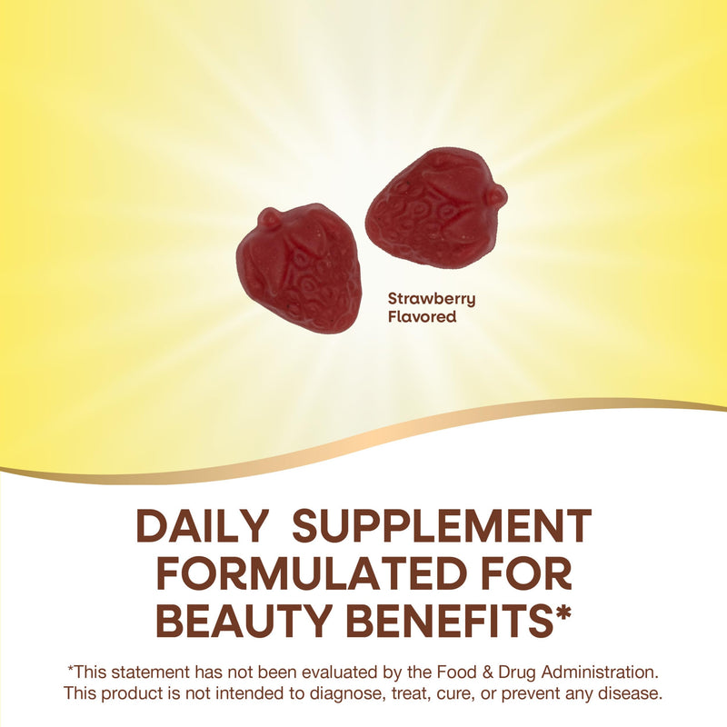 [Australia] - Nature's Way Alive! Hair, Skin & Nails Gummies, Advanced Beauty Formula*, with Biotin and Collagen, Strawberry Flavored, 60 Gummies (Packaging May Vary) 