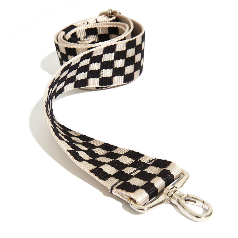 Boardwalk Adjustable Custom Crossbody Bag Strap for Women Black/Cream/Checker