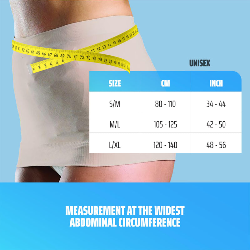 [Australia] - StomaSafe Cool Ostomy Support Belt (L/XL) | Light Compression Garment with Breathable Breeze Yarn | Discreet Fixation for 1- & 2-Piece Systems | Seamless, Latex-Free, Unisex Design Large/X-Large 