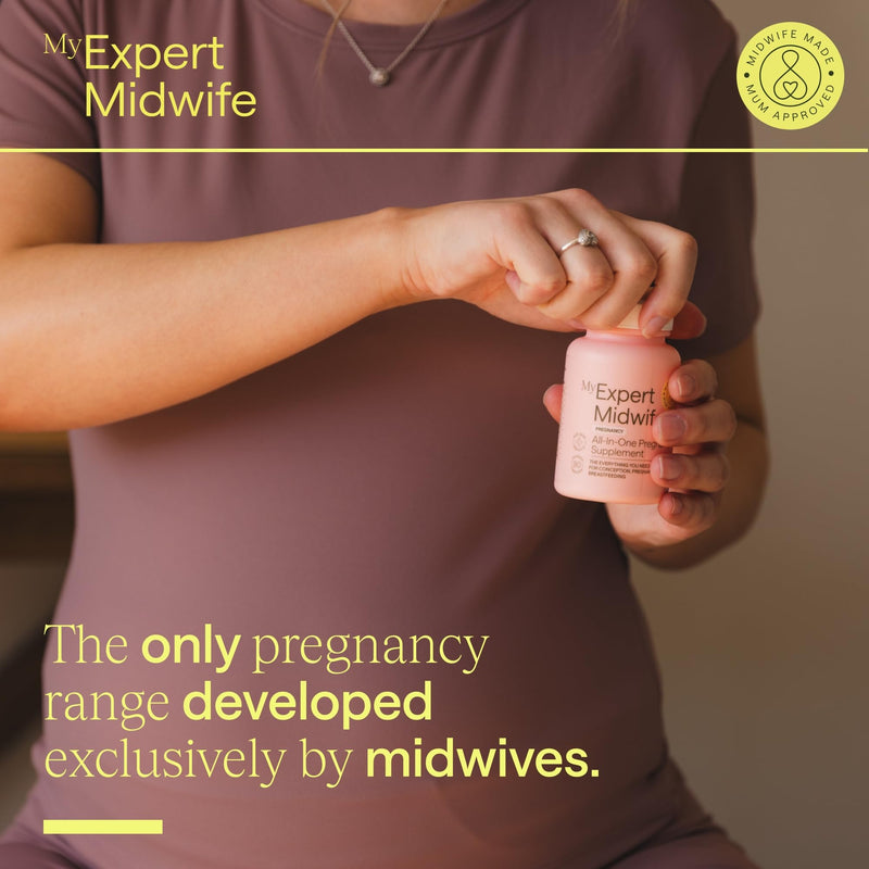 My Expert Midwife All in One Pre-Conception & Pregnancy Women's Vegan Supplements, 12 Essential Prenatal Vitamins & Minerals, 30 Capsules, 1 Months Supply 30 count (Pack of 1)