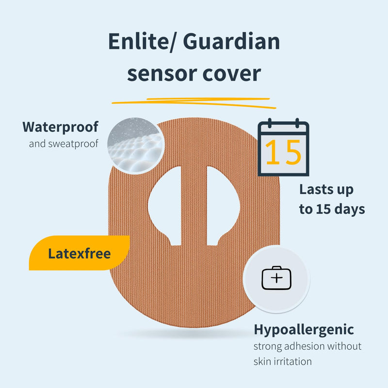 MySweetStitch - 25 x Enlite Guardian Patches, Overpatch Ø 80 x 65mm, Inner (Bridge) Ø 10mm, Waterproof, Breathable, Skin-Friendly, Made in Germany, Rainbow 25 piece