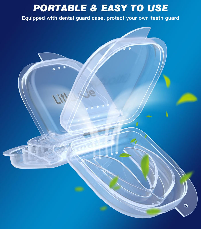 [Australia] - Mouth Guard for Grinding Teeth at Night,Teeth Grinding Mouth Guard for Sleep,Reusable Guards for Sleeping,4 Pack/2 Size,Transparent Transparent 4 Pack/2 Size 