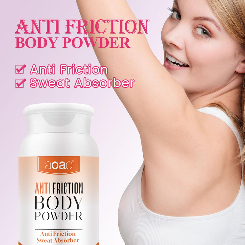 Women's Dry Body Powder, Anti-Friction Dusting Powder, Talc-Free, Sweat Absorbs & Chafe-Free Between Legs During Exercise or Walking, Delivers All-Day Comfort & Smooth Skin, Pleasant Scent (orange-2p) orange-2p