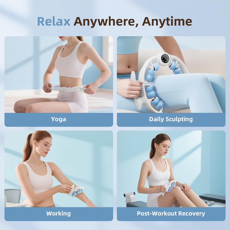 [Australia] - Cellulite Massage Roller for Legs, Anti Cellulite Massage Tool with Detachable, Fats Remover for Legs, Thighs, Butt, Fascia Massage Tool for Lymphatic Drainage & Deep Tissue Pain Relief (Blue) Blue 