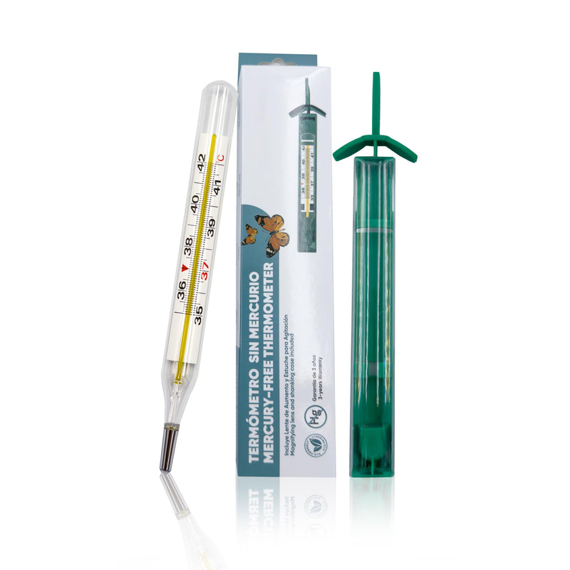 [Australia] - Behler Instruments - Analog clinical thermometer - Safe and precise, mercury-free - Thermometer - For children and adults - With magnifying glass and shaking cover - For home and clinical use 