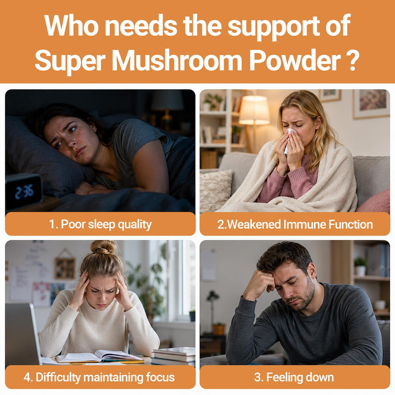 16-in-1 Super Mushroom Coffee with Lion's Mane, Reishi - 1730mg Functional Mushrooms Complex for Immunity, Focus, Nootropic, Mood & Energy, Premium Mushroom Supplement, 90 Days Supply
