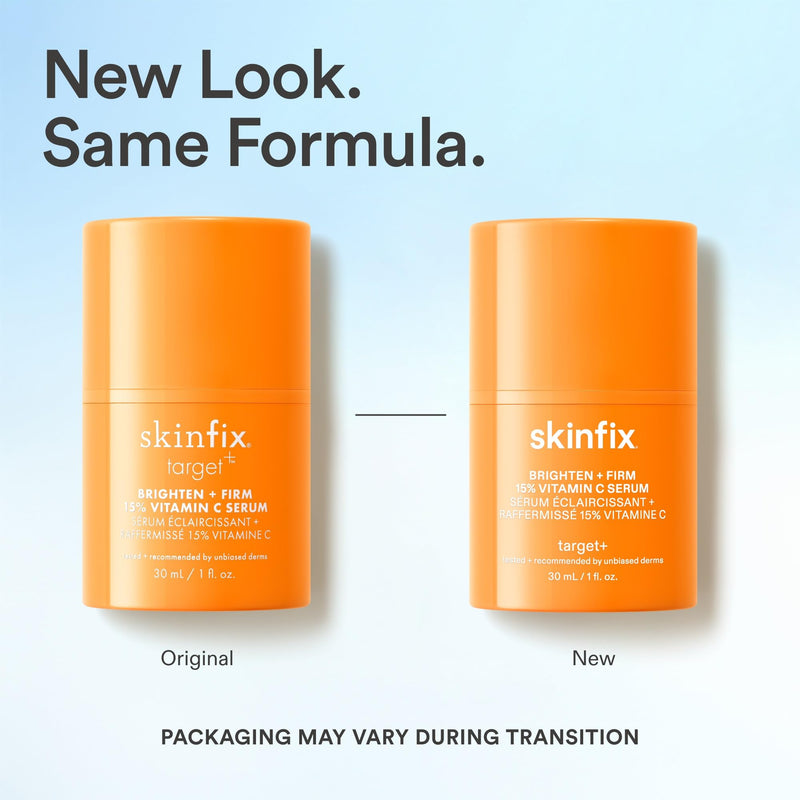 Skinfix Brighten + Firm 15% Vitamin C Serum for Face - Visibly Fades Dark Spots & Fine Lines - Safe for Sensitive & Aging Skin