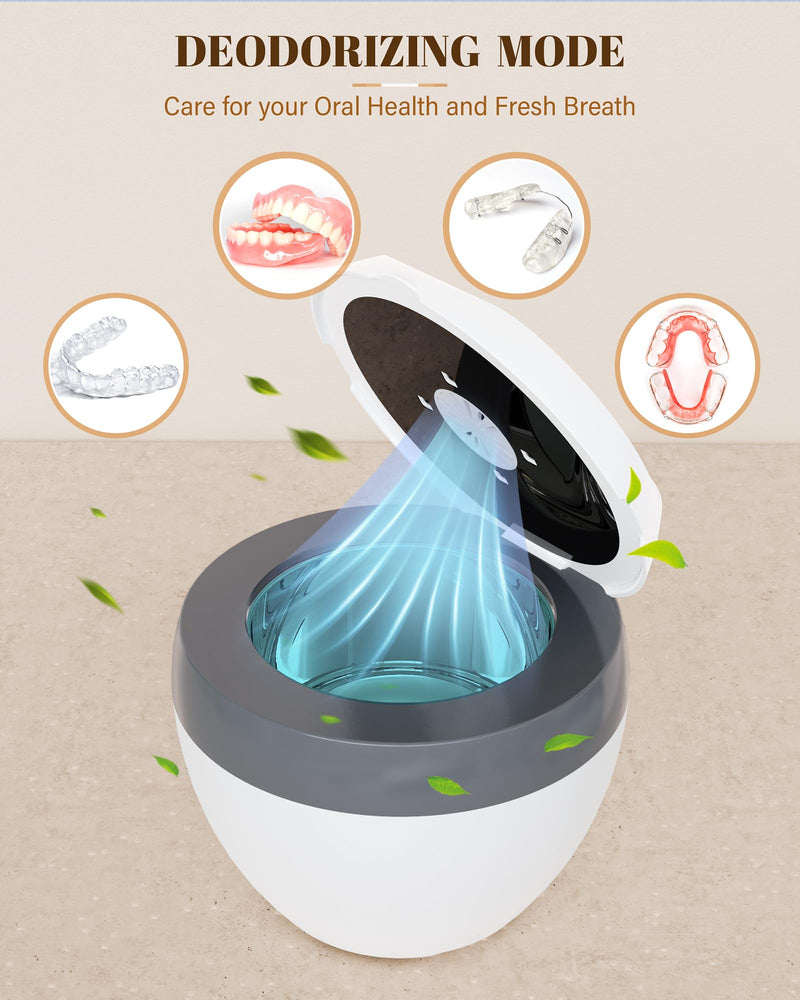 [Australia] - Ultrasonic Retainer Cleaner, 200ML Denture Cleaner for Mouthguard, Aligner and All Dental Appliance with 4 Digital Timer, 45kHz Diamond Cleaner for Rings Jewelry Cleaning, with Cleaning Basket 