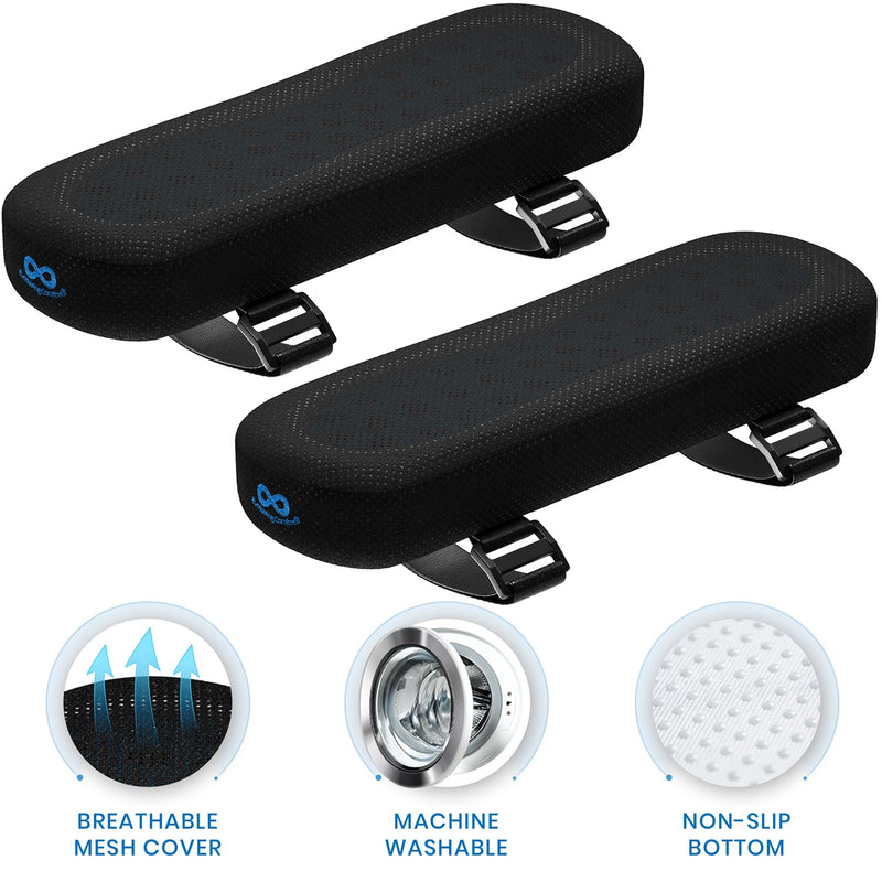 [Australia] - Everlasting Comfort Office Chair & Wheelchair Arm Pads - Cooling Memory Foam Arm Rest Cover for Desk, Gaming Chair, Wheelchair Armrest Pads 