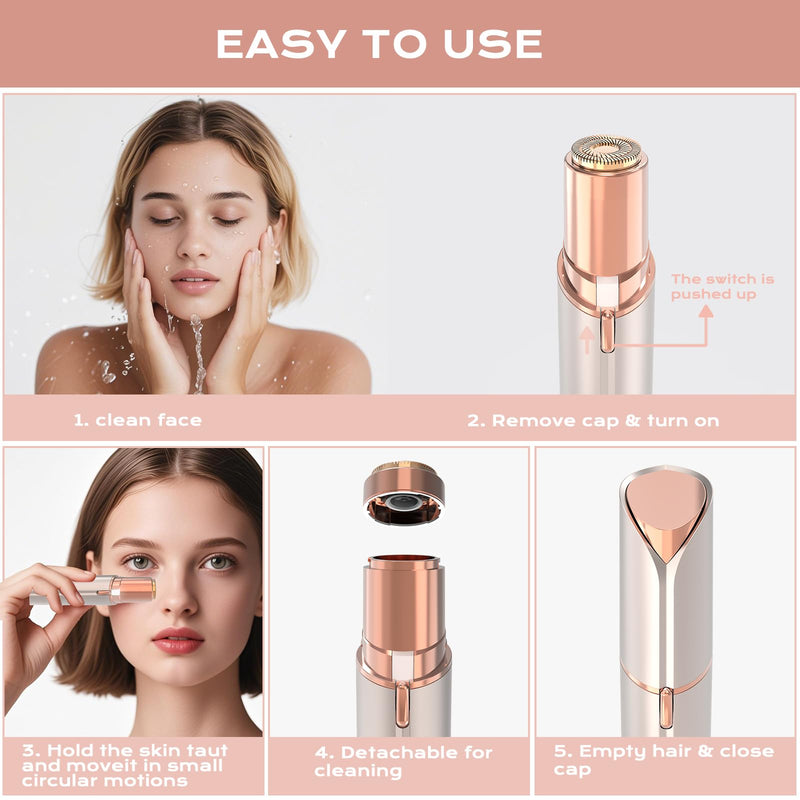[Australia] - Facial Hair Removal for Women Men, Electric Shaver for Women,Eyebrow & Facial Trimmer,Double Rotating Blades Hair Remover for Upper Lip Chin Peach Fuzz Brow Hair Removal 