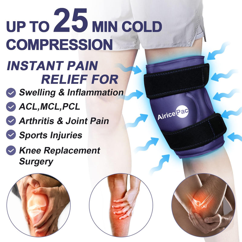 [Australia] - Ice Pack for Knee Pain Relief, Reusable Gel Ice Wrap for Injuries, Swelling, Knee Replacement Surgery, Cold Compress Therapy for Arthritis, Meniscus Tear and ACL, Blue BLUE 1 PACK 1.0 
