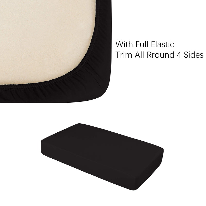 [Australia] - NTBAY 100% Brushed Microfiber Fitted Crib Sheet, Super Soft and Cozy 28x52 Crib Sheet for Standard Crib and Toddler Mattresses, Boys, Girls, Unisex, Black, 28x52 Inches 28x52 Inch (Pack of 1) 
