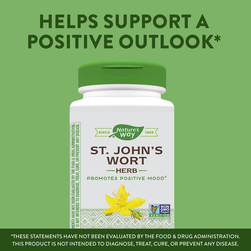 [Australia] - Nature's Way Premium St. John’s Wort Herb, Promotes A Positive Outlook*, 700 mg per serving, 180 Vegan Capsules 